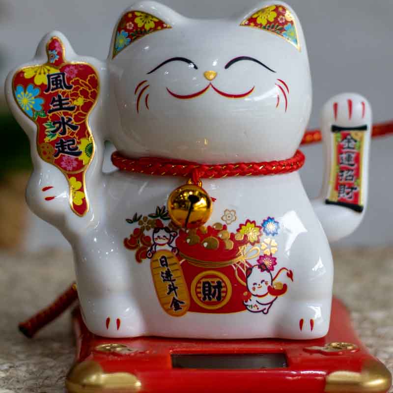 Enfeite Gato Maneki Neko | Amuleto Sorte amuleto,animais,chines,estatuetas,gato,oriental