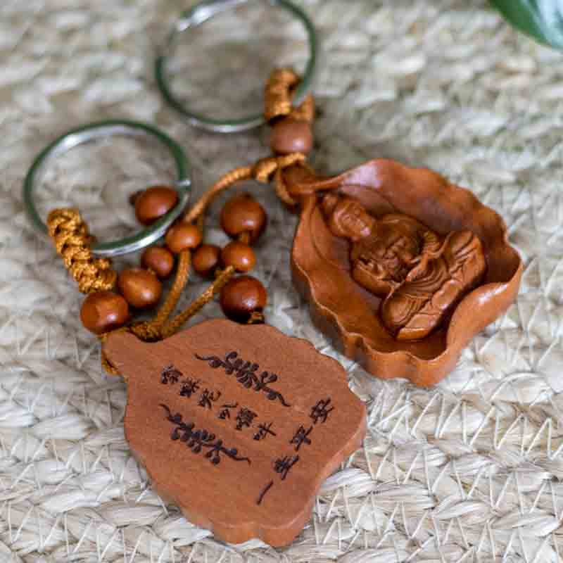 Amuleto Chaveiro Zen Madeira | Buddha buda,budismo,chaveiro,madeira,oriental,unisex