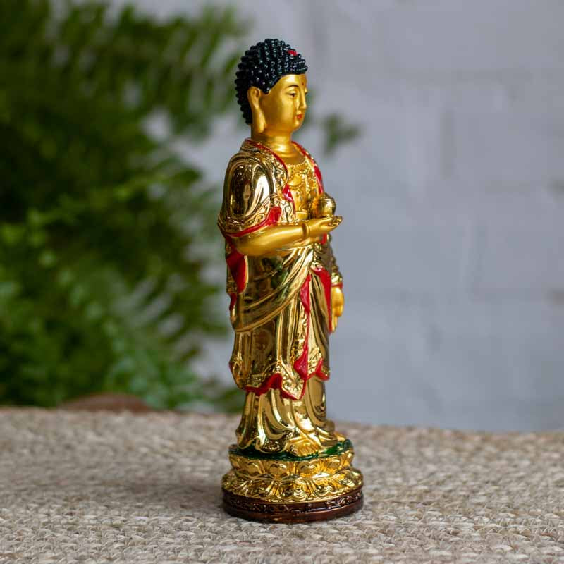 Estatueta Buddha em Pé Gold em Resina buda,budismo,estatuetas,misticos,oriental,unisex
