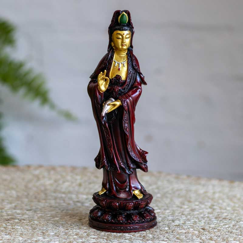 Estatueta Decorativa Deusa Kuan Yin 20cm budismo,divindade,elas,estatuetas,kuan yin