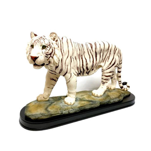 Estatueta Decorativa Tigre Branco Realista 50cm animais,eles,estatuetas,realista,tigre