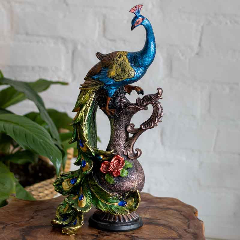 escultura-modelada-resina-decorativa-colorida-azul-verde-amarelo-ave-pavao-decoracao-zen-decorzen-002