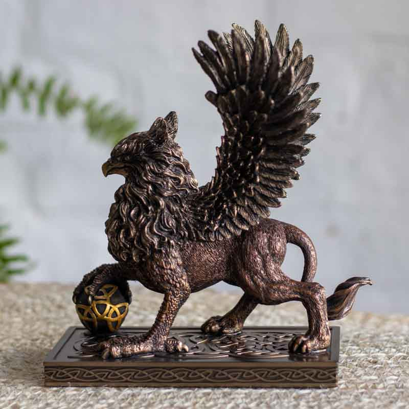 estatueta-celta-bronzeada-decorativa-mitologia-modelada-resina-grifo-loja-decoracoes-presentes-decorzen-002