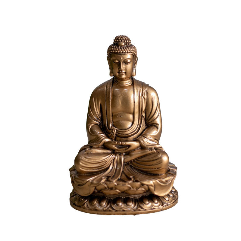 Escultura Buda Sakyamuni Gold em Resina buda,budismo,estatuetas,misticos,oriental,unisex