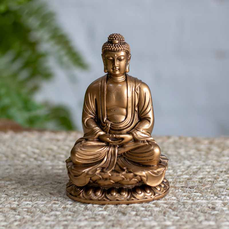 Escultura Buda Sakyamuni Gold em Resina buda,budismo,estatuetas,misticos,oriental,unisex