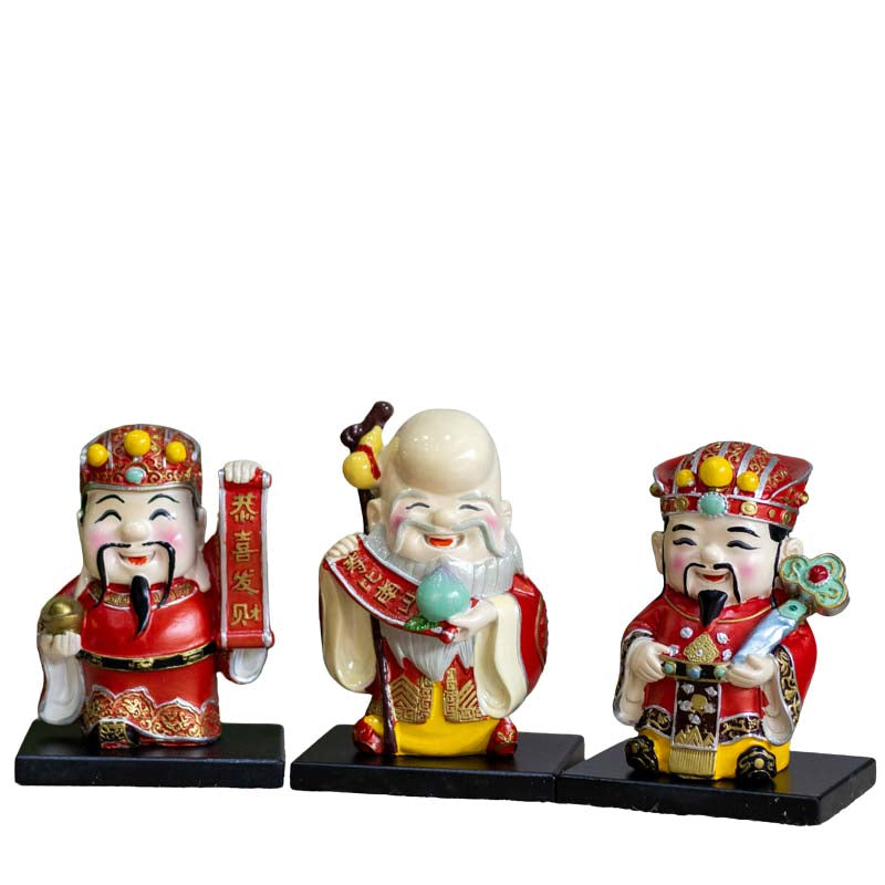 Enfeites / Estatuetas Deuses Fu Lu Shou | Amuletos divindades,estatuetas,fulushou,oriental,porcelana,unisex