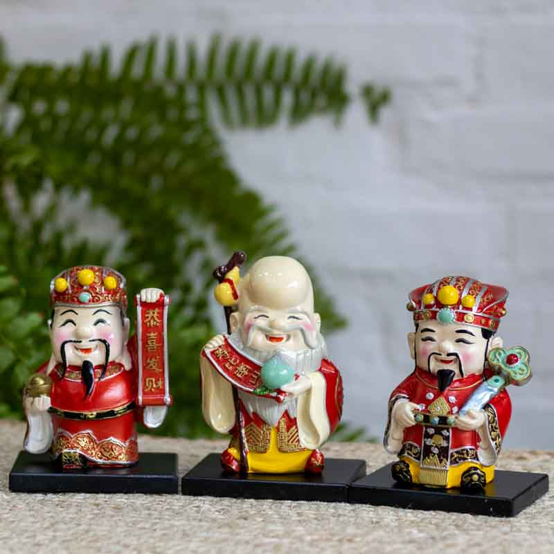 Enfeites / Estatuetas Deuses Fu Lu Shou | Amuletos divindades,estatuetas,fulushou,oriental,porcelana,unisex