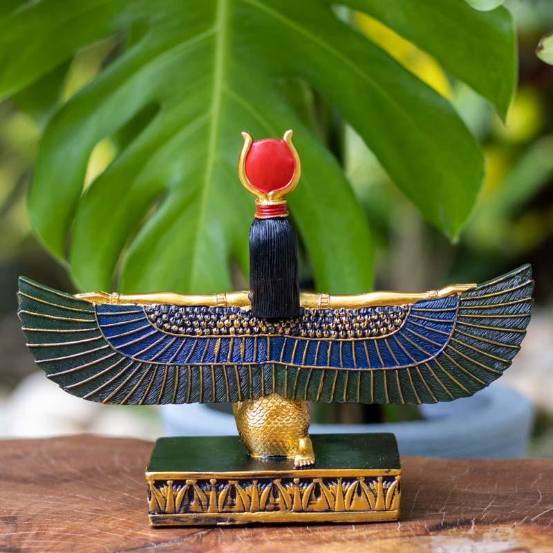 Estatueta Isis Alada Dourada em Resina | China divindades,elas,estatuetas,isis