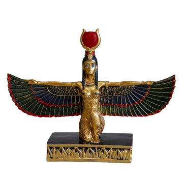 Estatueta Isis Alada Dourada em Resina | China divindades,elas,estatuetas,isis
