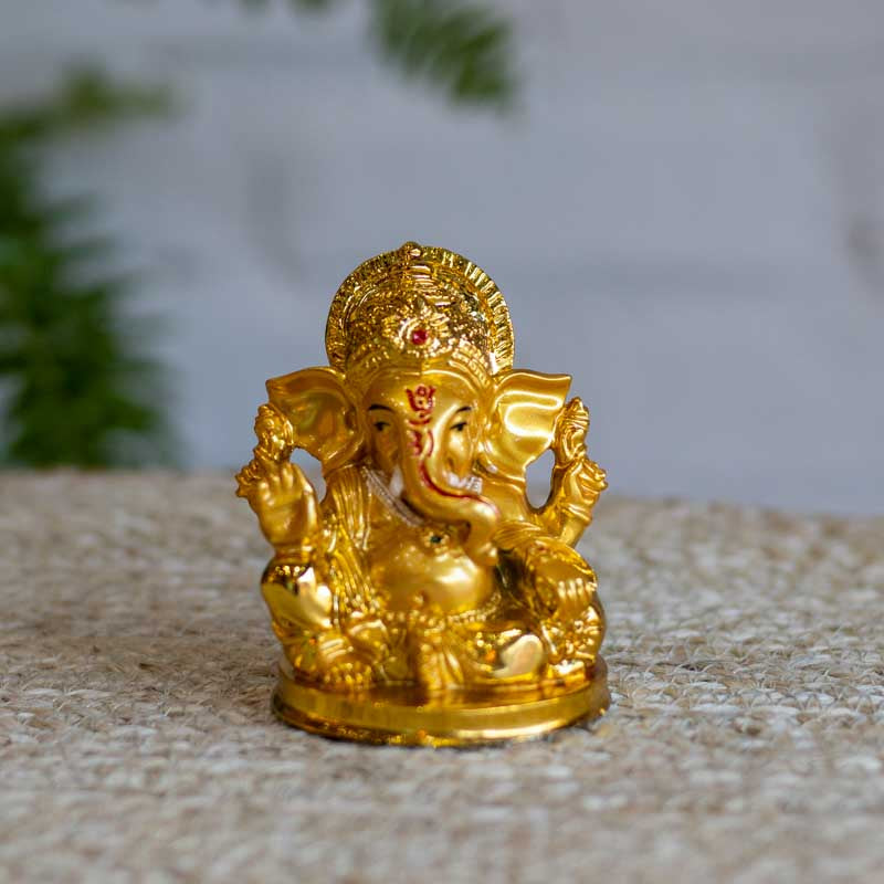 Estatuera Enfeite Ganesha Hindu Gold divindade,estatuetas,ganesh,hindu,unisex
