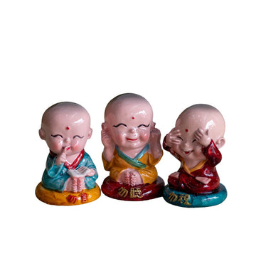 Enfeites / Estatuetas Pequenos Monges Zen em Resina budismo,estatuetas,misticos,monge,oriental,resina,unisex