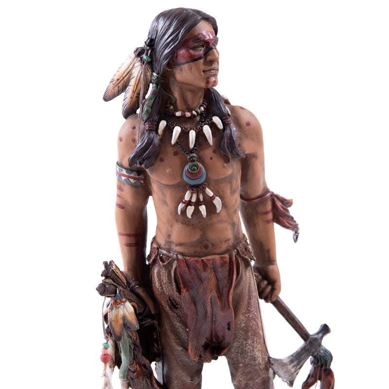 Escultura Índio Caçador em Resina 50cm cacique,eles,estatuetas,sioux,xama