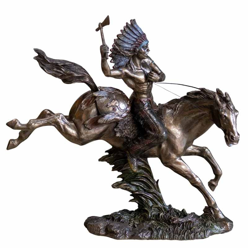 Estatueta Decorativa Guerreiro Sioux | Veronese Design animais,eles,estatuetas,guerreiro,sioux,veronese,xama