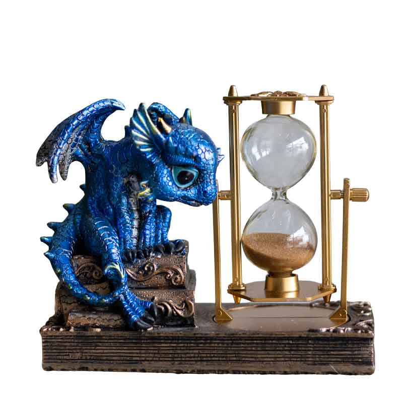 Ampulheta do Bebê Dragão Azul | Objeto Decorativo ampulhetas,dragao,eles,estatuetas,ludico,mistico,objetos outros