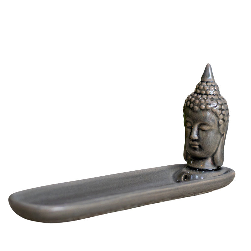 Incensário Régua Buda Head | Porcelana Cinza buda,budismo,incensario,unisex