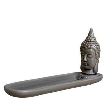 Incensário Régua Buda Head | Porcelana Cinza buda,budismo,incensario,unisex