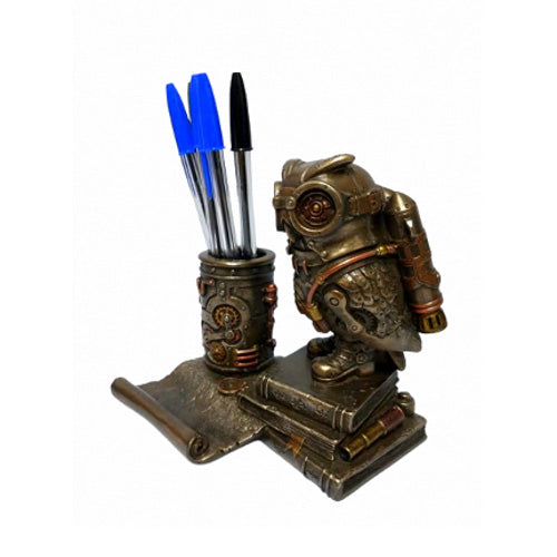 Estatueta Coruja Porta-Celular Steampunk animais,coruja,eles,estatuetas,ludicos,moderno,veronese