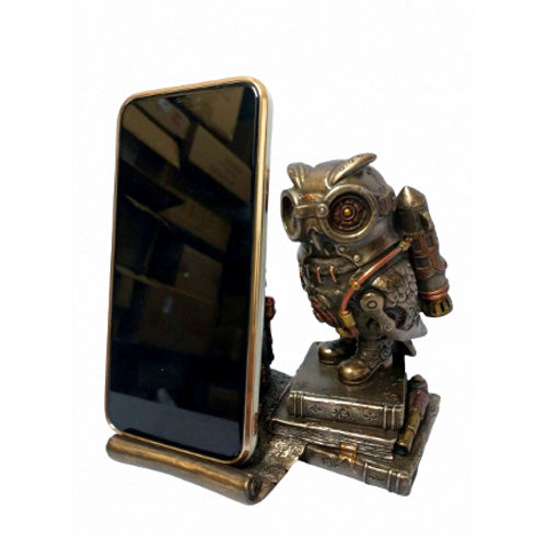 Estatueta Coruja Porta-Celular Steampunk animais,coruja,eles,estatuetas,ludicos,moderno,veronese