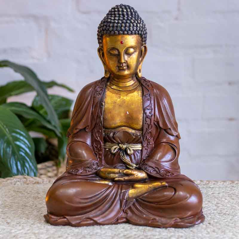 Estatueta de Buda Dourado Sentado | Arte Budista buda,budismo,estatuetas,misticos,oriental,unisex