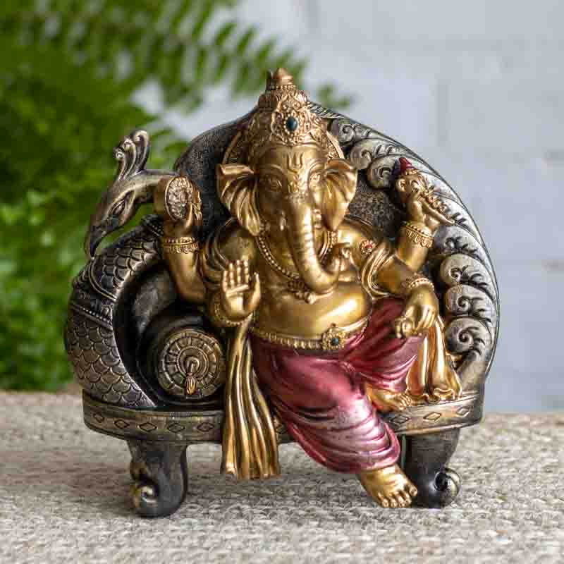 Enfeite Deus Hindu Ganesha em Resina 20cm divindade,estatuetas,ganesh,hindu,unisex