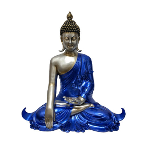 Escultura Buda Thai Azul em Resina 68cm buda,budismo,estatuetas,misticos,oriental,unisex